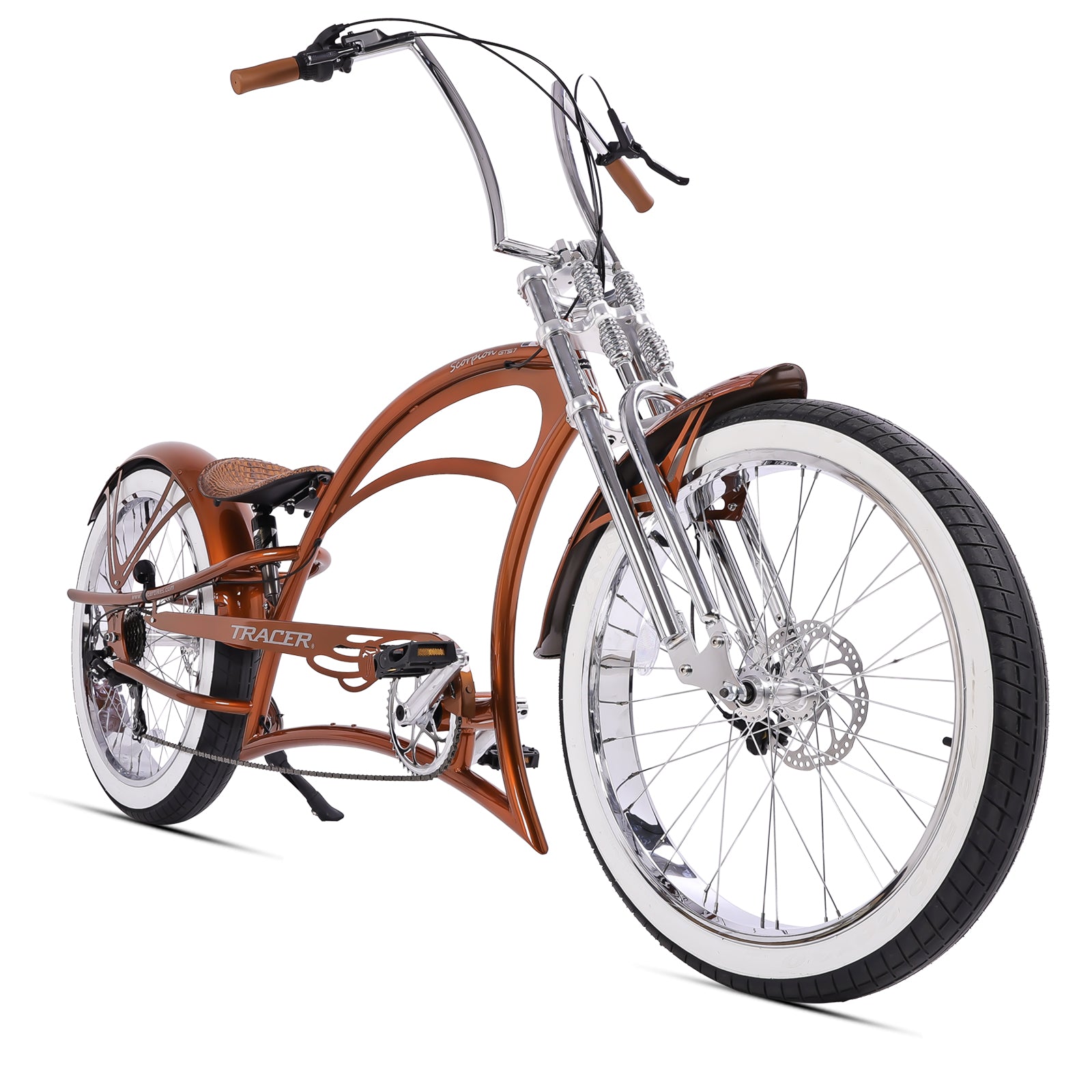 Scorpion GTS 7Speed Stretch Chopper Cruiser Bike Midnight Blue