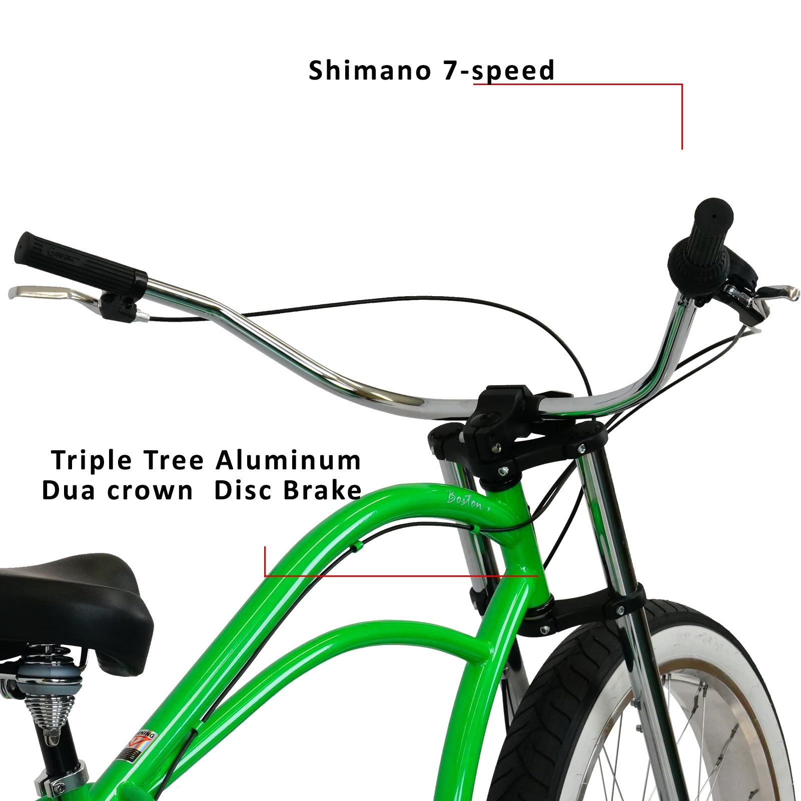 Micargi Boston 7 Cruiser Classic Modern Chopper Bike