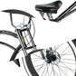 close up of Micargi Boston GT7 Stretch Cruiser Bicycle disc brake triple tree fork wide saddle