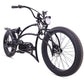 Side view of Tracer Beyond Pro 800W Stretch Cruiser Electric Bicycle 36 Spokes Fat Tire in Matte Black