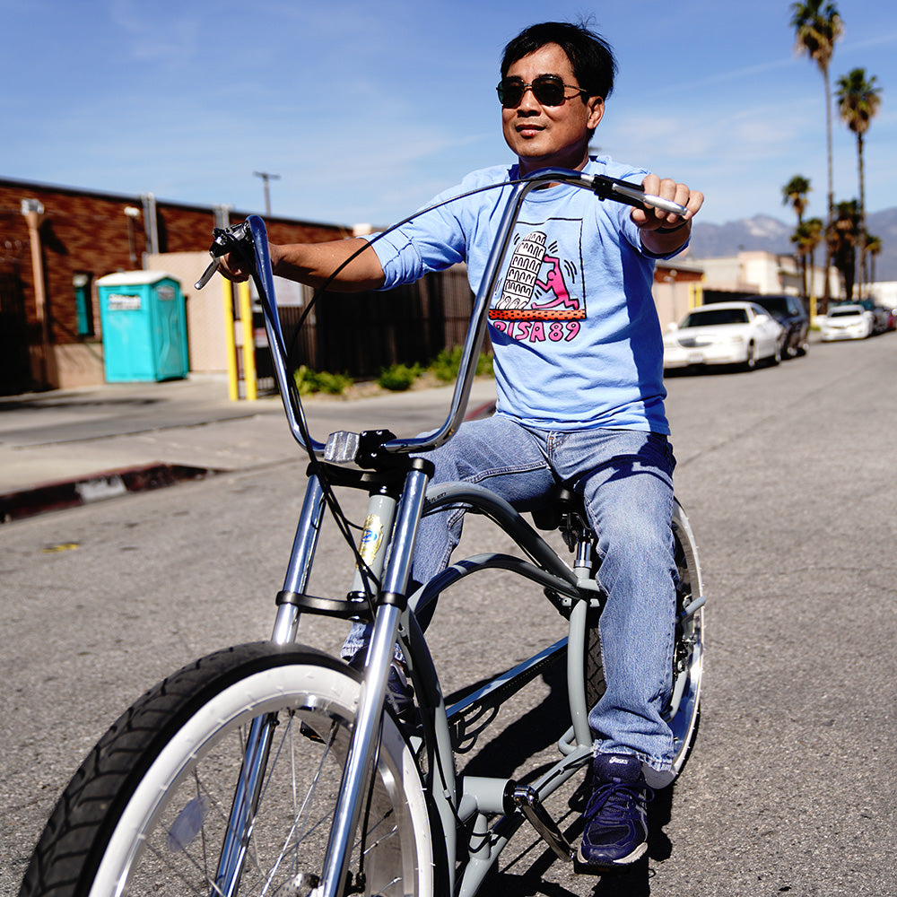 Micargi Boston GT7 Stretch Cruiser Bicycle high rise handlebar triple tree fork