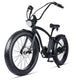 Side view of Tracer loiter beach cruiser e-bike for man matte black wide saddle