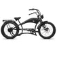 Twenty5 DS 800W Electric Chopper Bike MATTE BLACK with fenders and rack 26inch