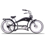 Twenty5 GT 800W Electric Chopper Bike black oversized frame wite wall fat tire