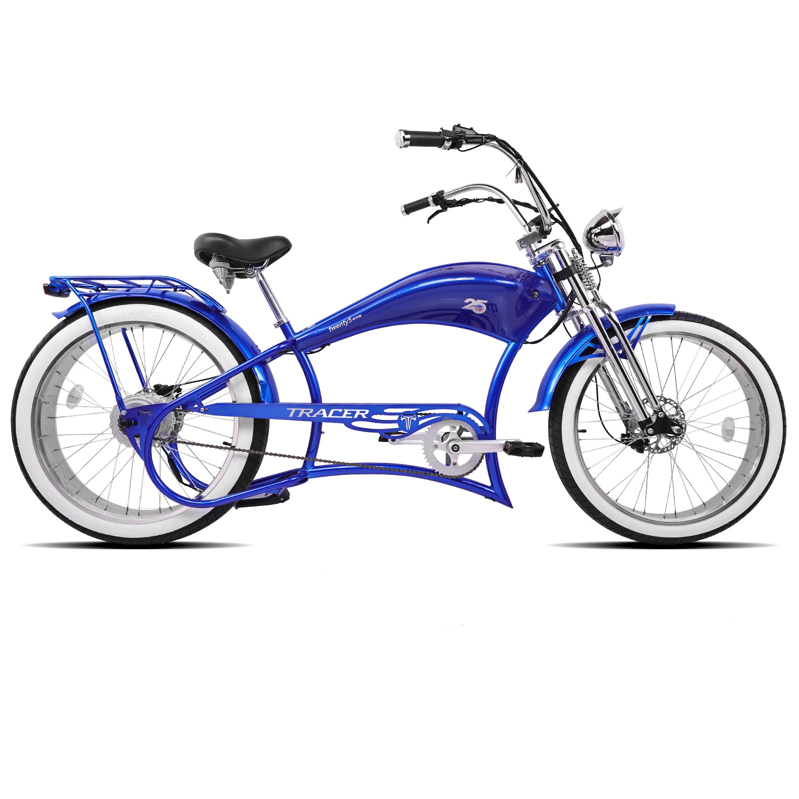 Tracer 800W Twenty5 Chopper Stretch Cruiser Electric Bike