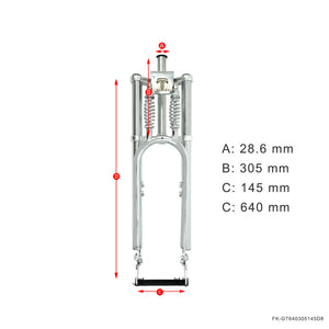 Micargi 26" Over and under dual spring Classical Fork 28.6mm for 3.0 4.0 Fat Tire