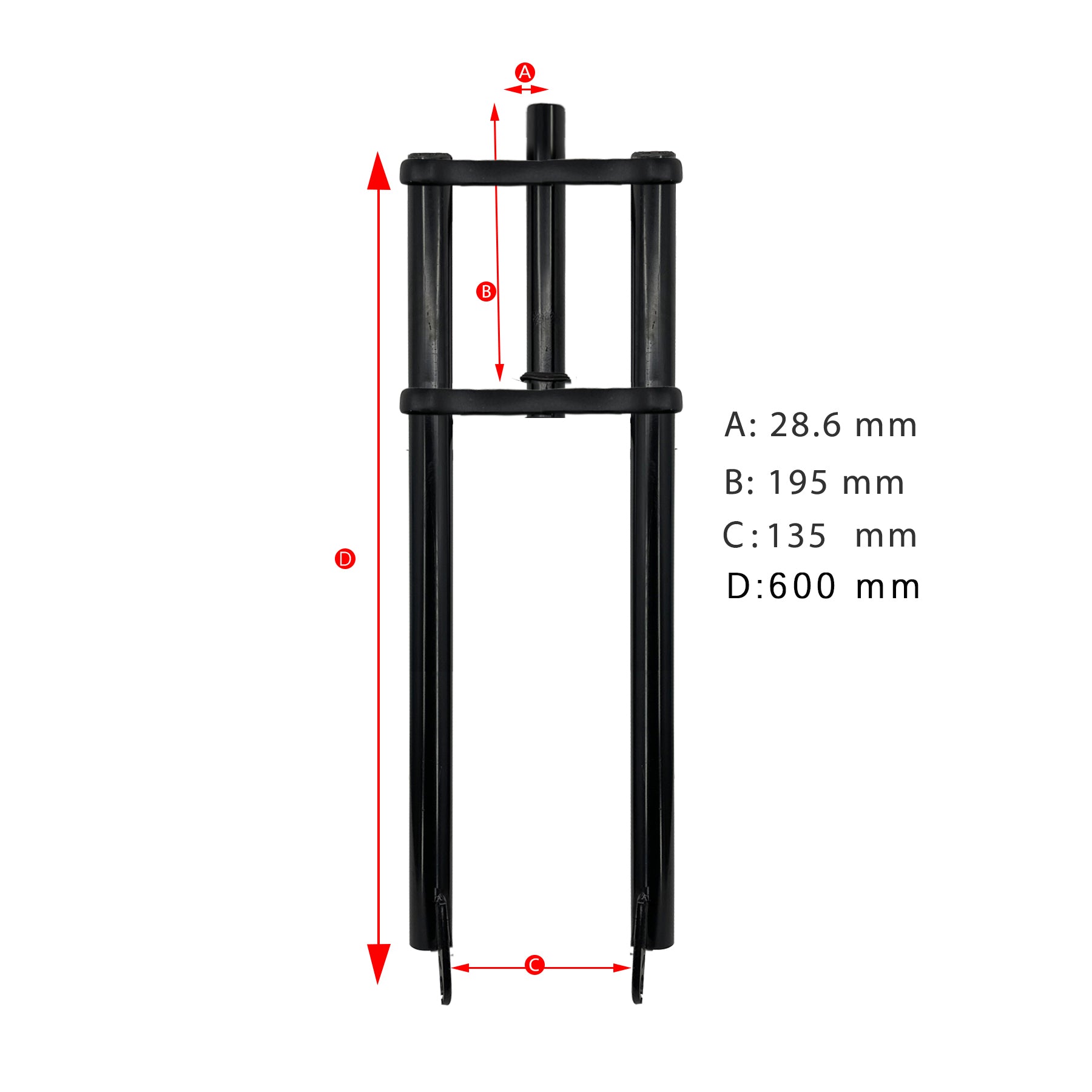 Micargi 28.6mm 26" Chopper Bicycle Triple Tree Aluminum Crown Disc Brake Fork 3.0 tire