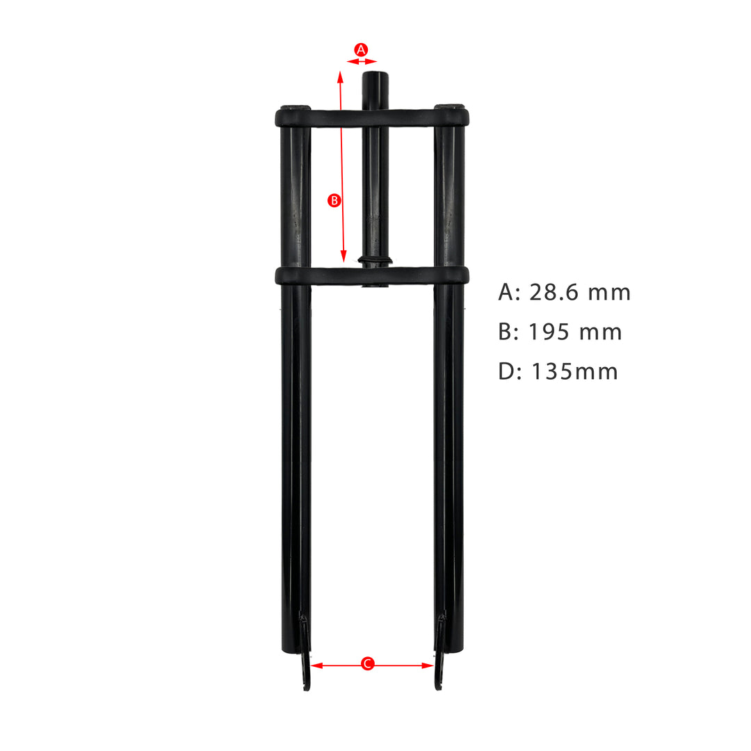 Micargi FK-TP62218135D8 26" Chopper Bicycle Triple Tree Aluminum Crown Disc Brake Fork