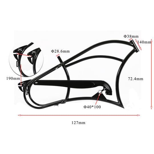 Micargi FM-HARMAN 4.0C 26" Ebike Stretch Cruiser Steel Frame