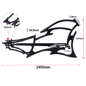 Micargi RAIDER 7 SPEED Stretch Beach Cruiser Bike Frame