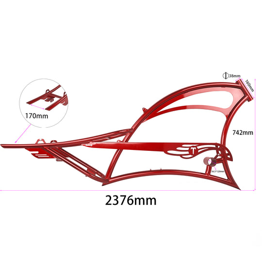 Micargi FM-Scorpion pro dts 26" Single Speed Bicycle Frame with Fenders and Saddle Suspion