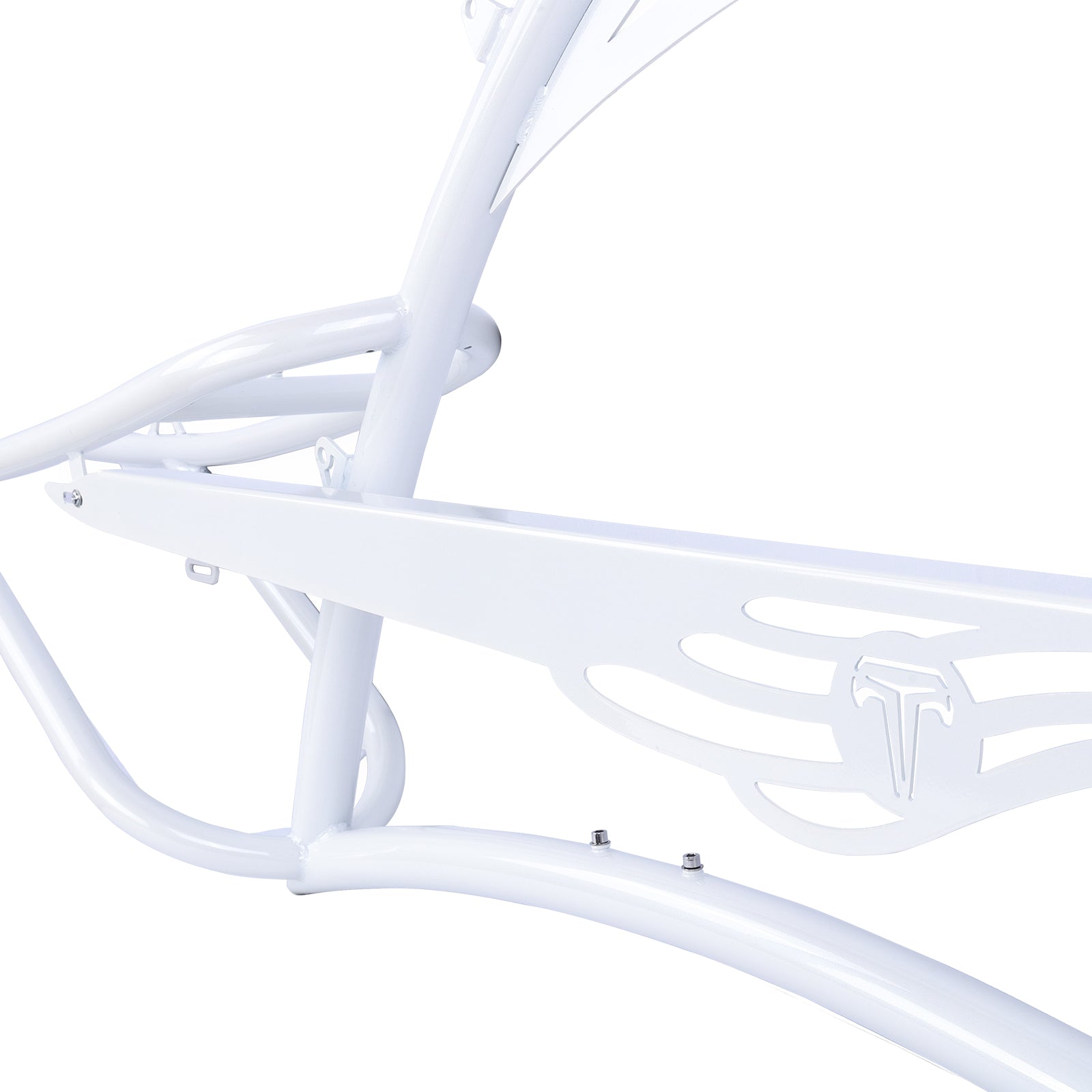 Micargi Scorpion Stretch Frame with chain gard saddle fenders 26inch white
