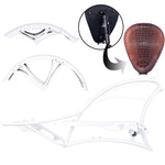 Micargi Scorpion Stretch Frame with chain gard saddle fenders 26inch white