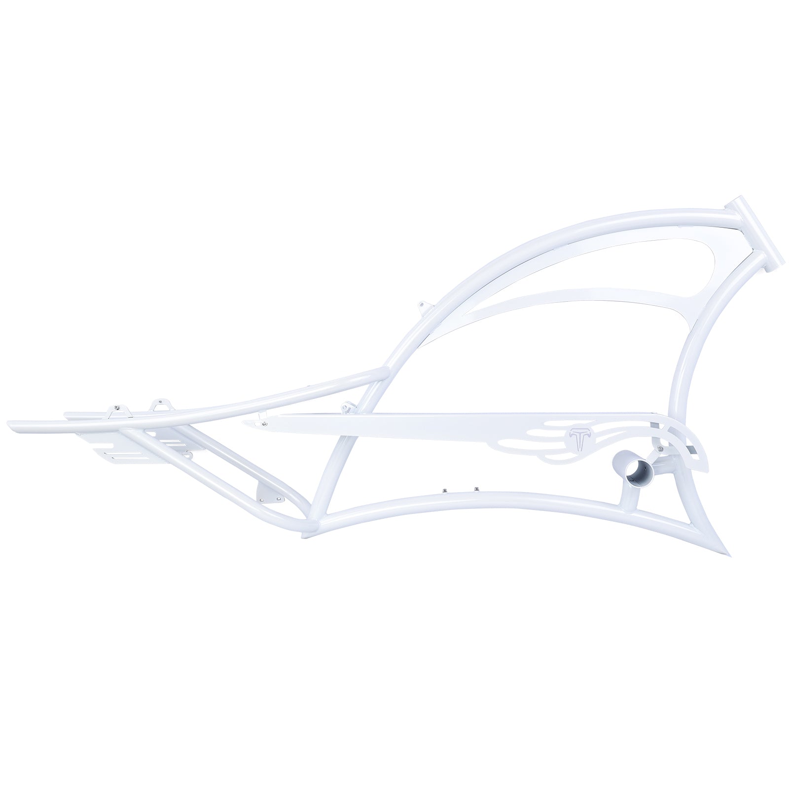 Micargi Scorpion Stretch Frame with chain gard saddle fenders 26inch for cruiser bike white