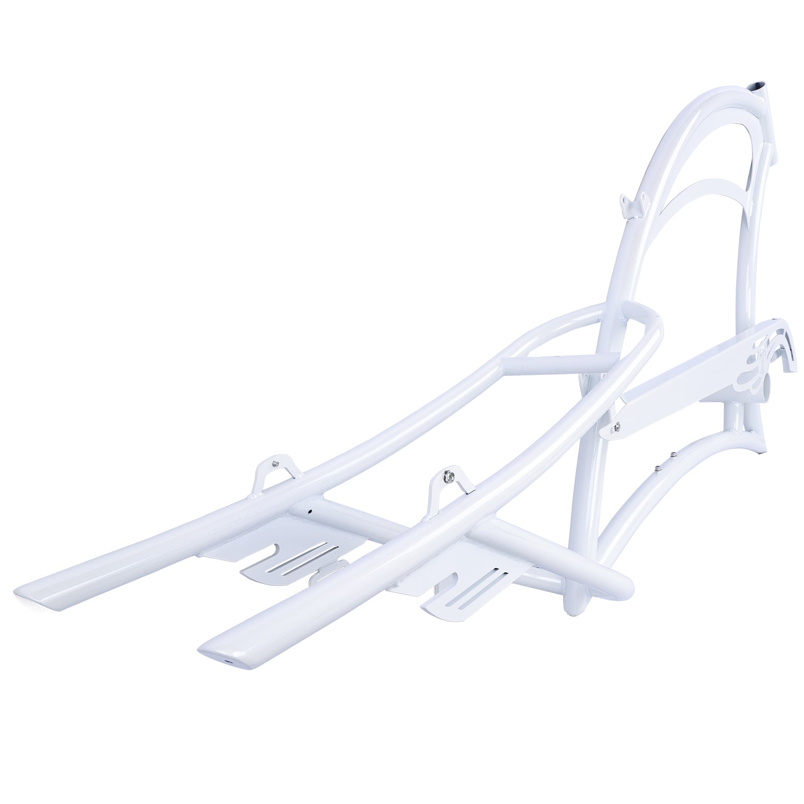 Micargi Scorpion Stretch Frame with chain gard saddle fenders 26inch white