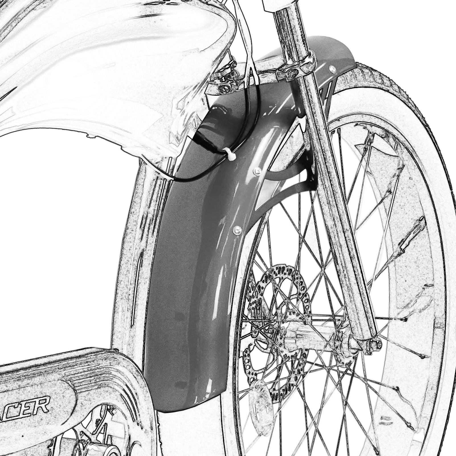 Micargi Boston GT7 Bike Fenders Mudguard for 3.0 Fat Tire Grey