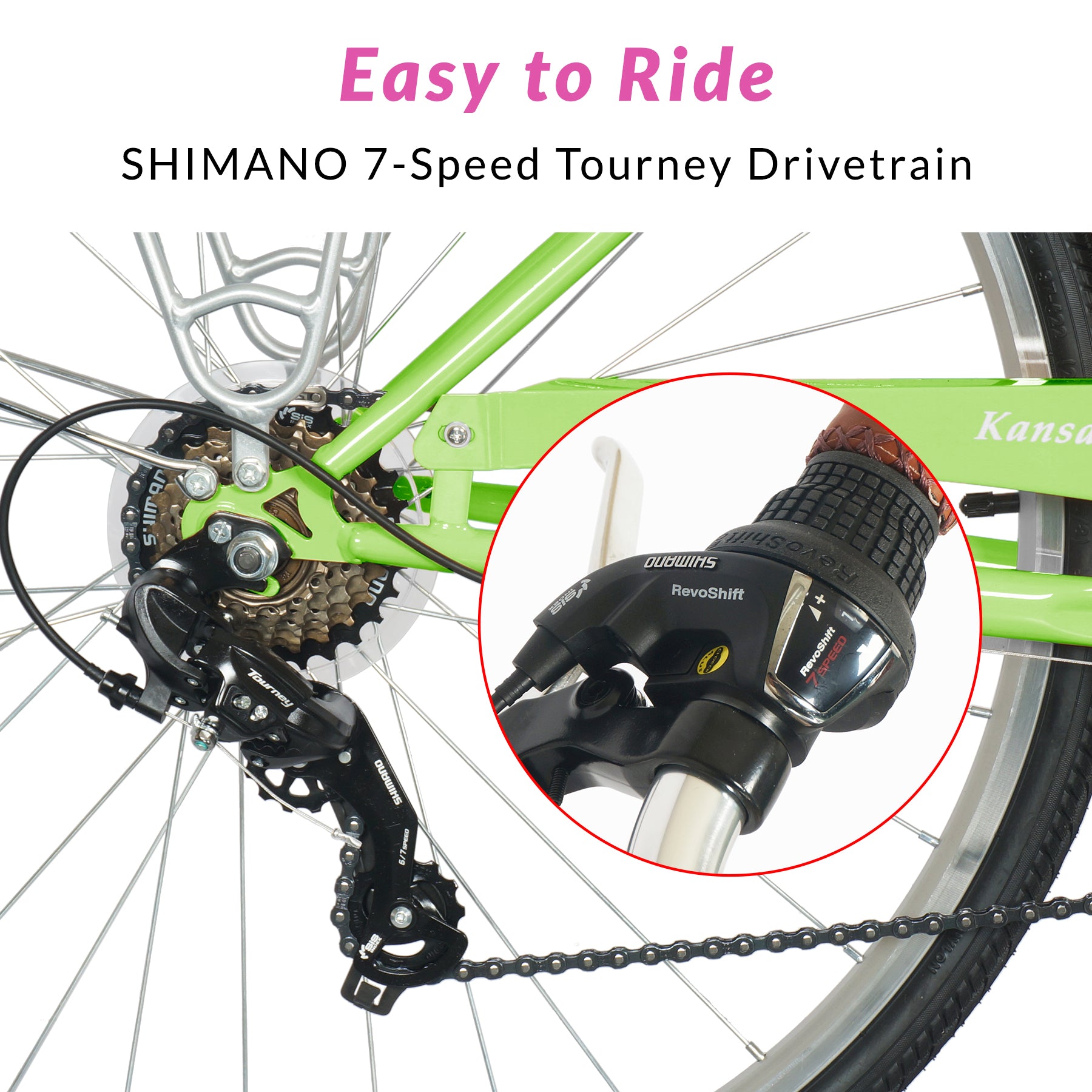 Micargi Kansas Vintage City Bike with rack 7-Speed for women