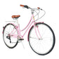 Micargi Kansas Vintage City Bike with rack 7-Speed for women pink
