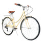 Micargi Kansas City Bike with rack 7-Speed for women hi-ten steel frame