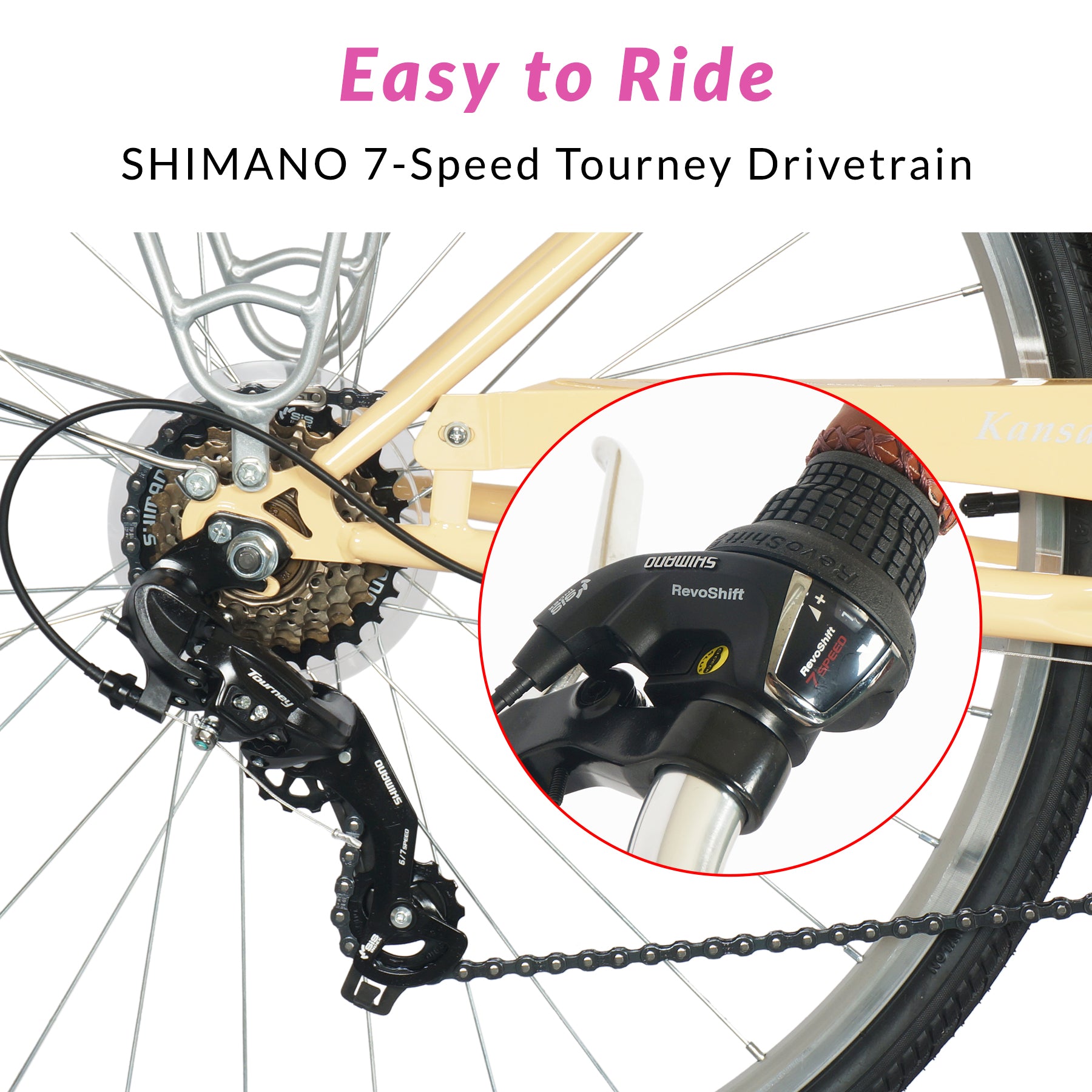 Micargi Kansas City Bike with rack 7-Speed for women