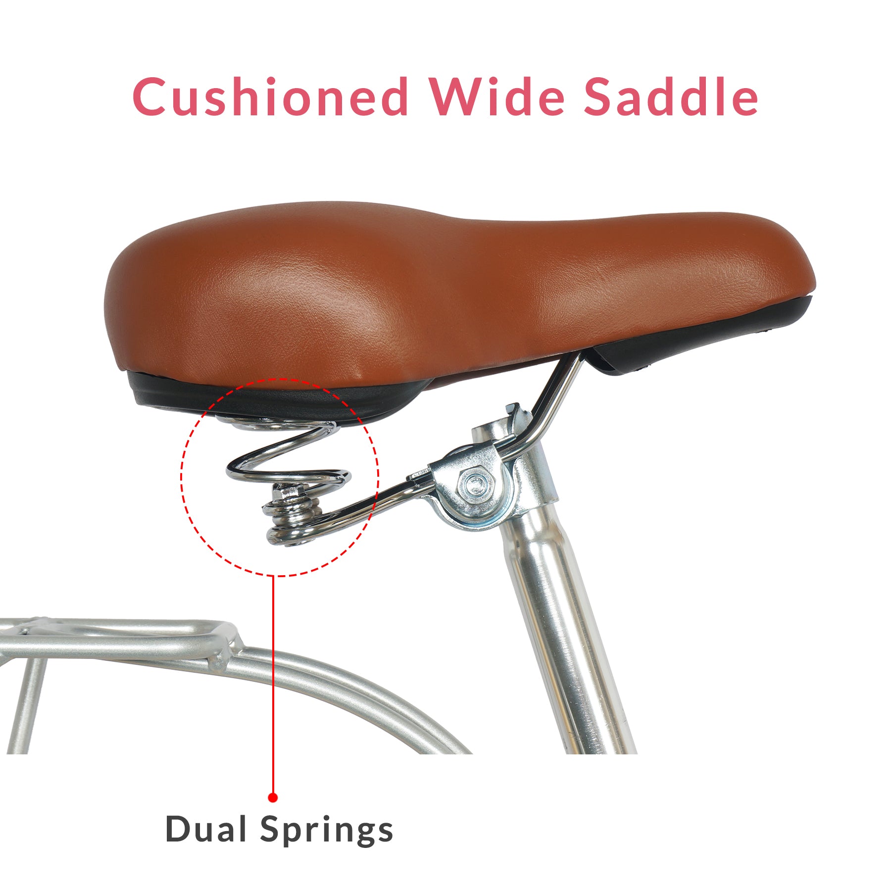 Micargi Kansas City Bike with rack 7-Speed for women dual spring saddle