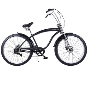 Micargi Largo GT7 Beach Cruiser Bike 7-Speed 29" black triple tree fork