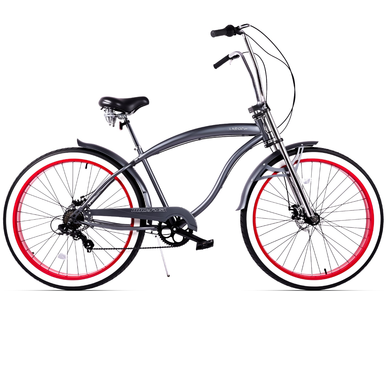 Micargi Largo GT7 Beach Cruiser Bike 7-Speed 29" grey