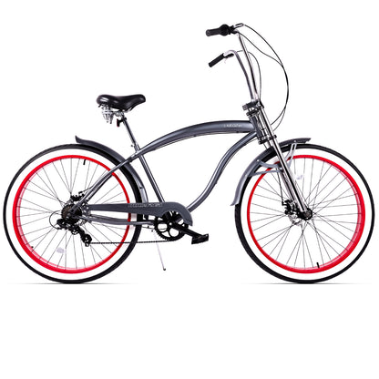 Micargi Largo GT7 Beach Cruiser Bike 7-Speed 29" grey