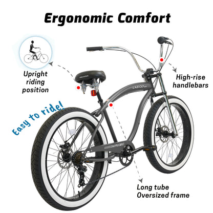 Micargi Largo GT 26" Beach Cruiser Bikes