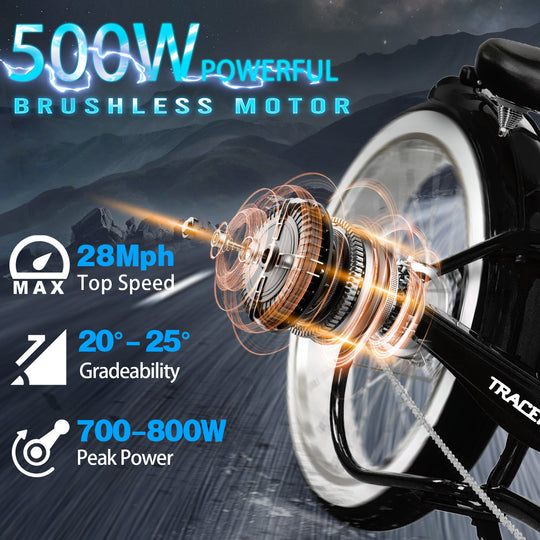Tracer Twenty5 GT 500W 26" CRUISER E-BIKE