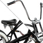 close up of Micargi Bronco3.0 26" Cruiser Beach Bike triple tree fork wide saddle