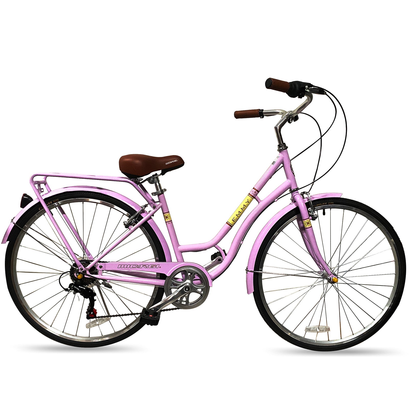 Micargi EMMY V7 Step-Thru City Bike Disc Brake 7-speed in Pink
