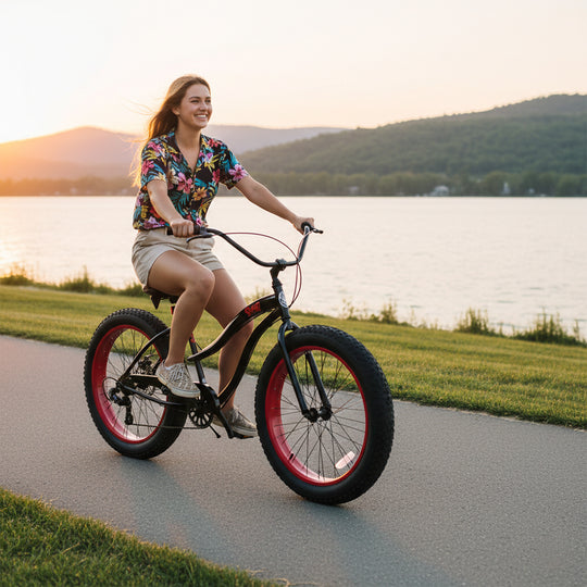 Micargi Slugo SS Female 26"*4" Fat Tire with 7-Speed Disc Brake Beach Cruiser Bike