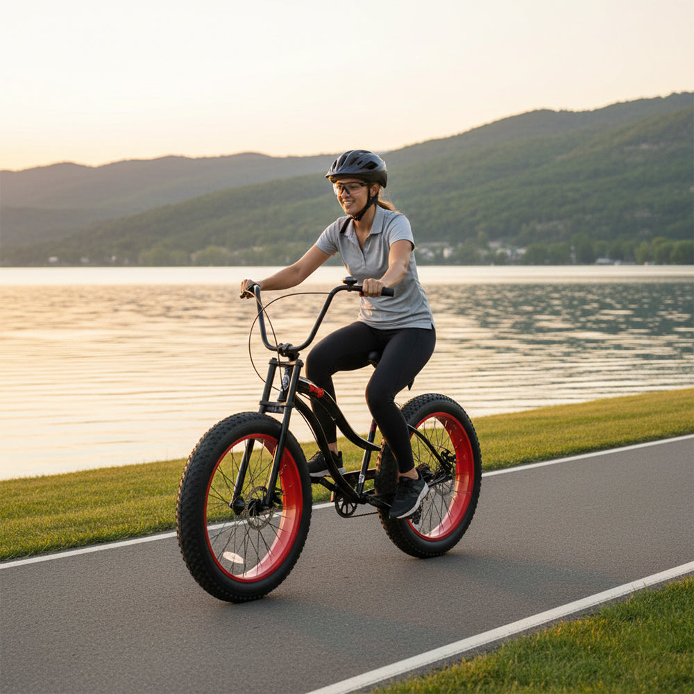 Micargi Slugo SS Female 26"*4" Fat Tire with 7-Speed Disc Brake Beach Cruiser Bike