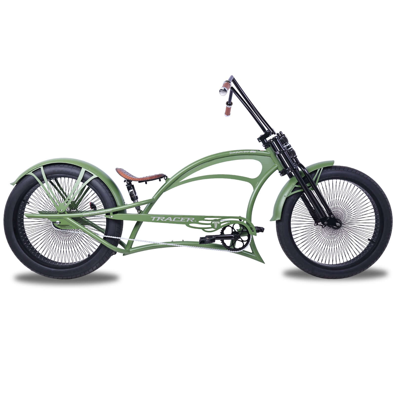 Tracer Scorpion Pro DTS Stretch Beach Bike 26inch Army Green Oversized Frame Coaster Brake