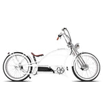 Severus DTS white 800W electric chopper stretch cruiser e-bike