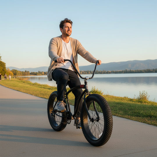 Micargi Slugo A Male 26" Beach Cruiser Bike with 1-Speed coaster Brake and FAT Tires