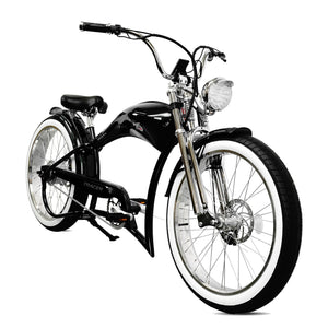 side view of Tracer Twenty5 GTS 500W Chopper Cruiser E-Bike disc brake
