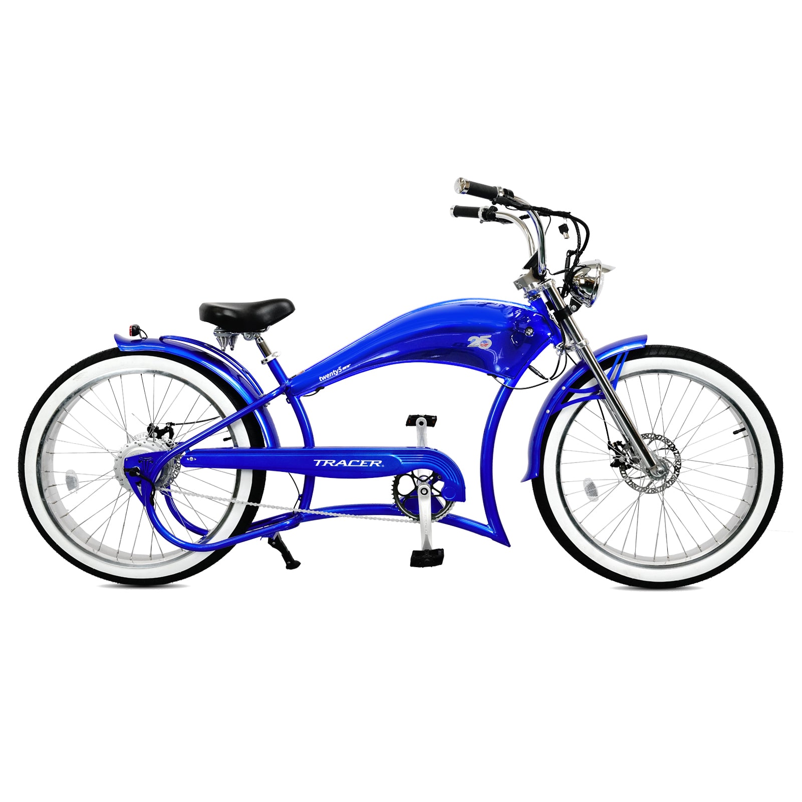 Tracer Twenty5 GT 500W 26" CRUISER E-BIKE in blue