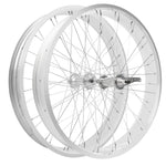 Side view of Micargi 26"x3"x13Gx36H Alloy FAT Rims polish Wheel Set coaster brake 