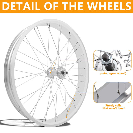 Micagi WH-T952636C 29"X4"X13GX36H Alloy FAT RIMS WHEEL SET.