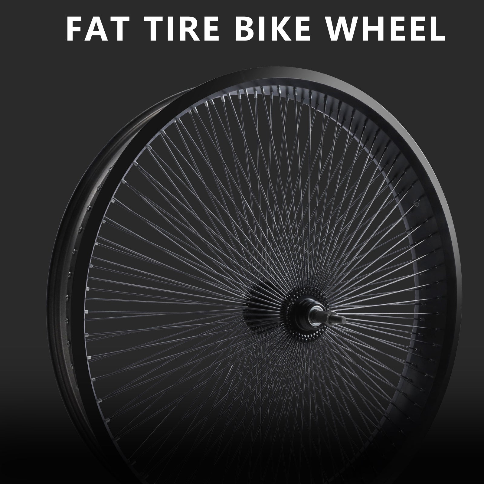 Side View of Micargi 13GX140H Fat Rims Wheel Set FOR 7 SPEED Disc Brake 26" 3" 4" Tire Black