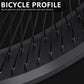 Close up of Micargi 13GX140H Spokes Fat Rims Wheel Set Black