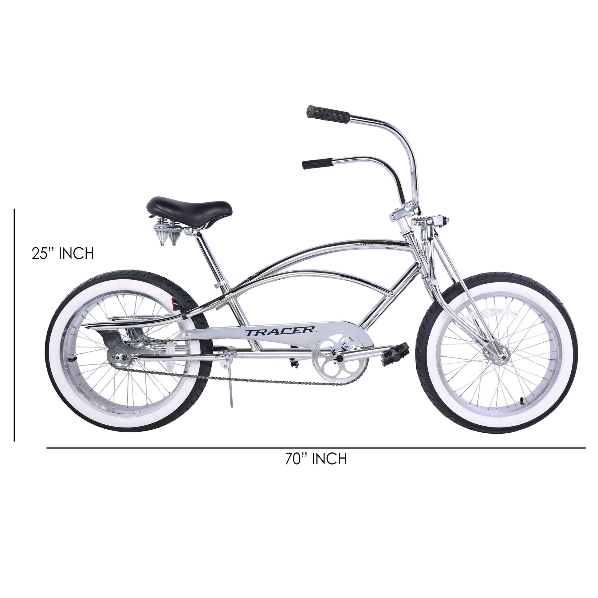 Master 2.0 GS 20-inch chrome lowrider stretch cruiser bike