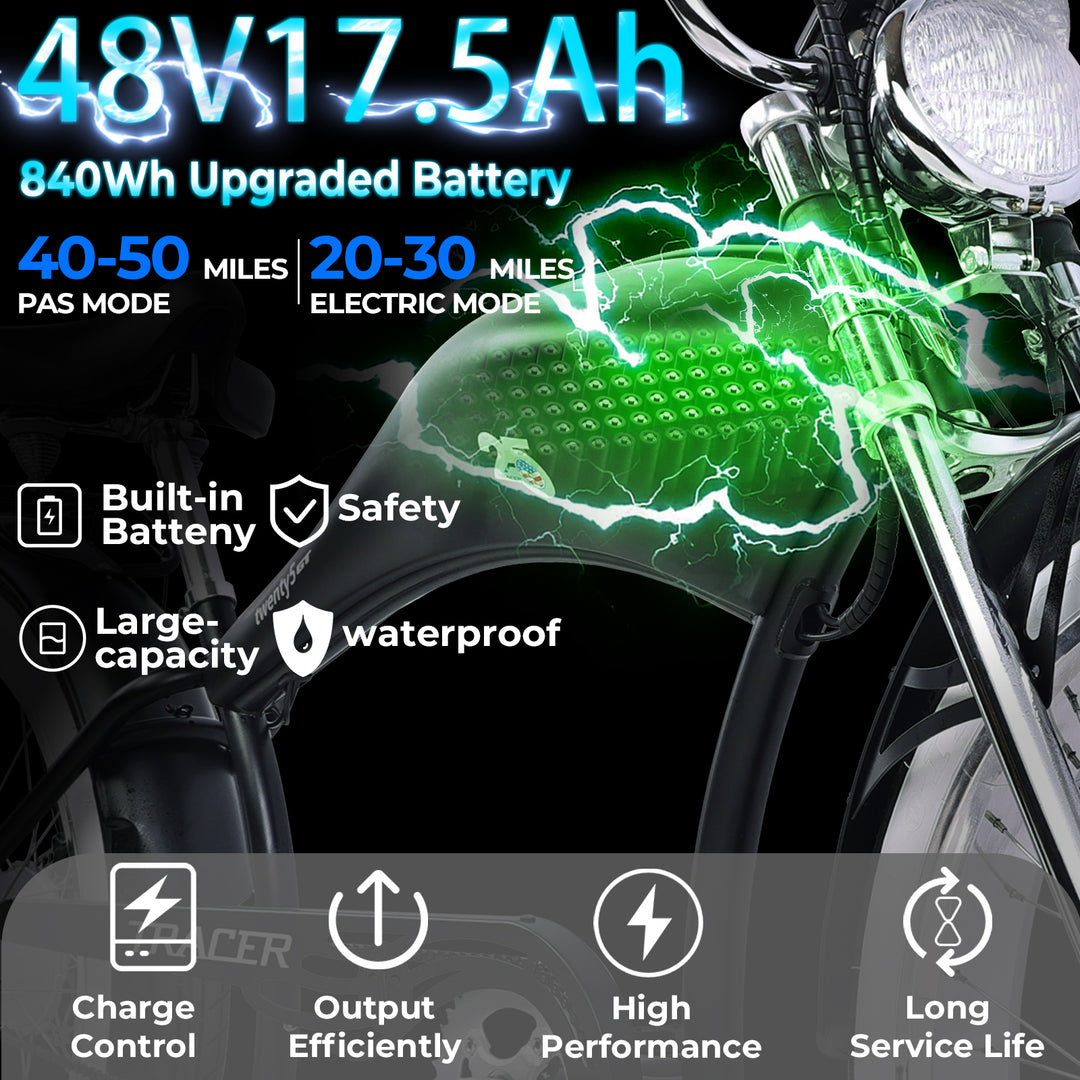 Tracer Twenty5 GT 500W 26" CRUISER E-BIKE