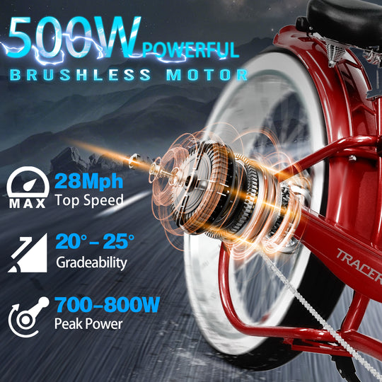 Tracer Twenty5 GT 500W 26" CRUISER E-BIKE