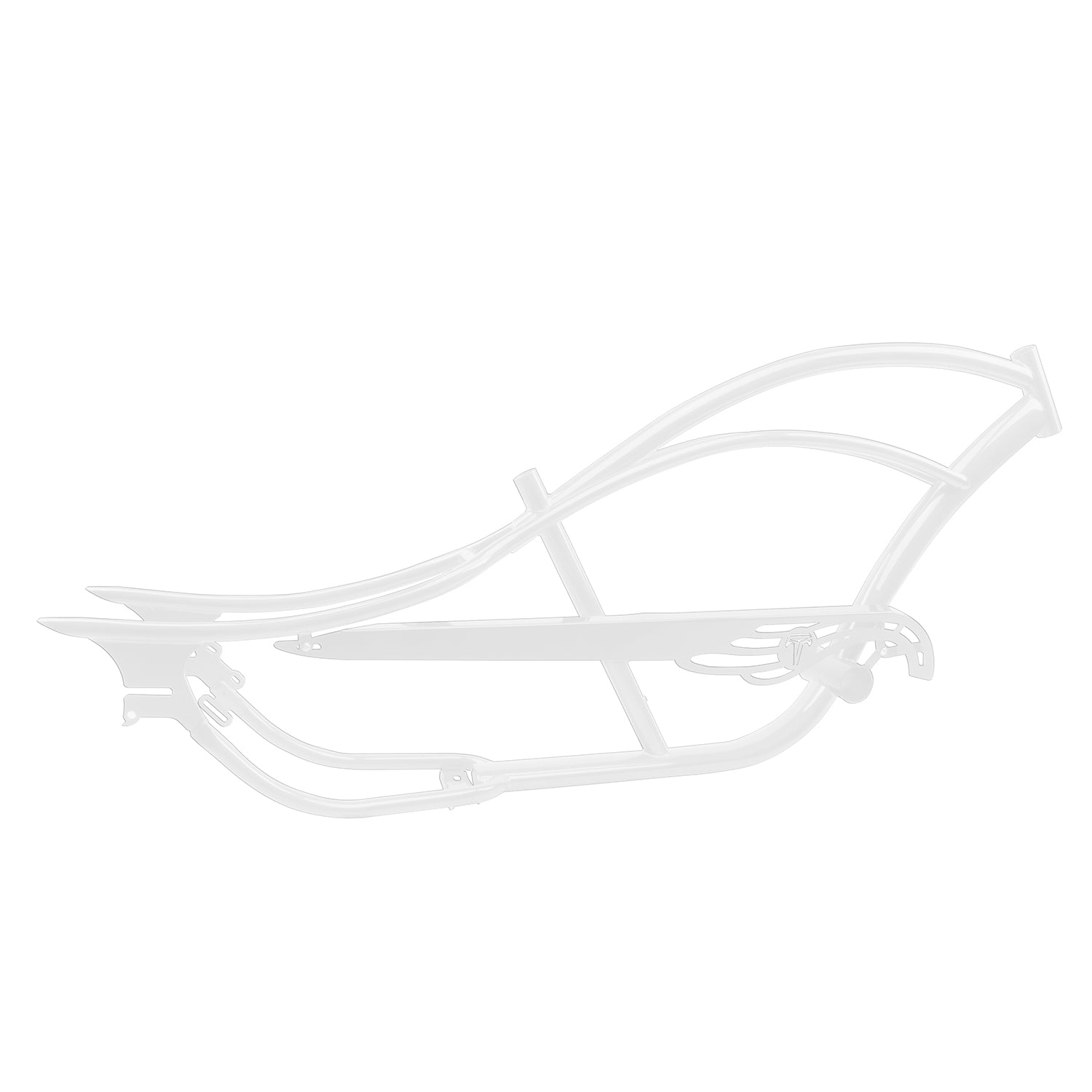 Micargi Bronco chopper Stretch cruiser bike frame 26" coaster brake 7 Speed White for 3" 4" Fat Tire