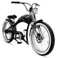 Side view of Tracer Twenty5 DS 500W Chopper Cruiser E-Bike dual spring fork