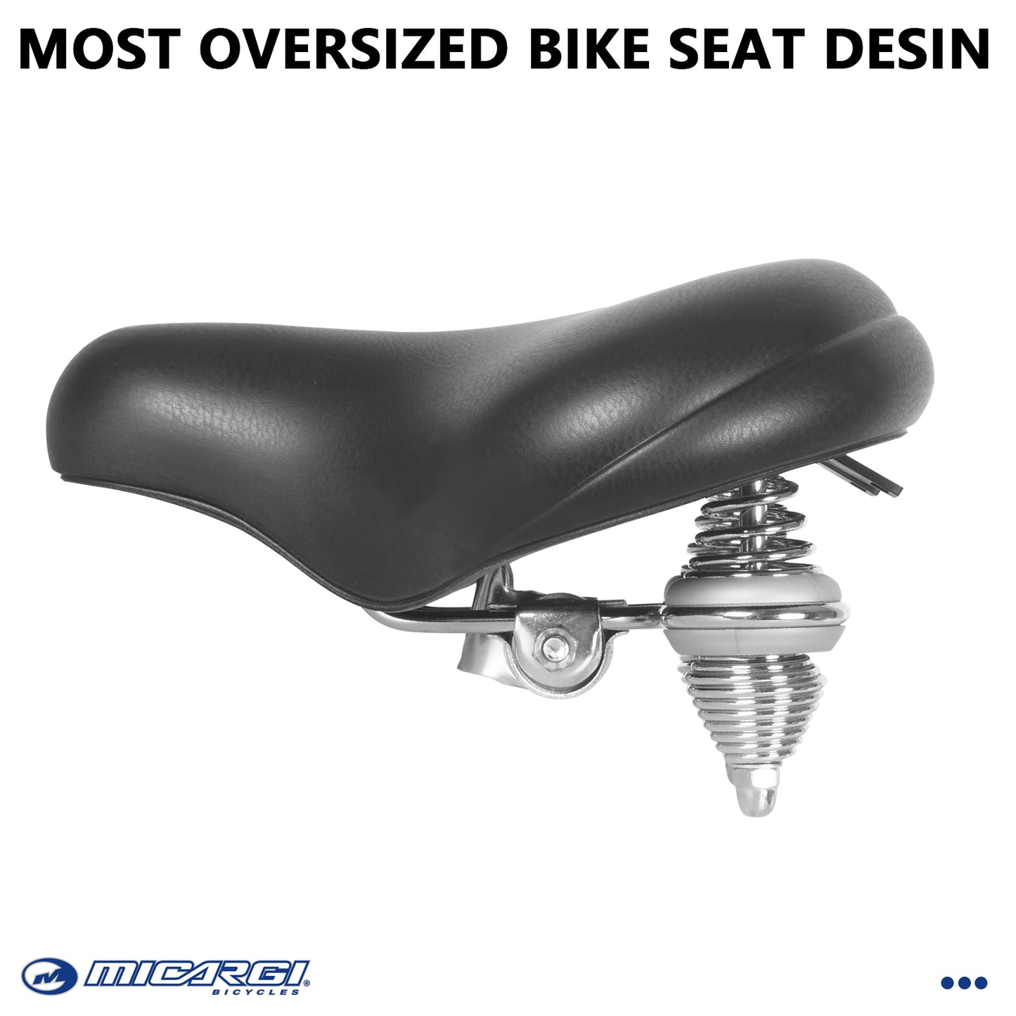 Micargi Oversized Most Comfortable Bike Seat Wide Soft Padded Bike Saddle