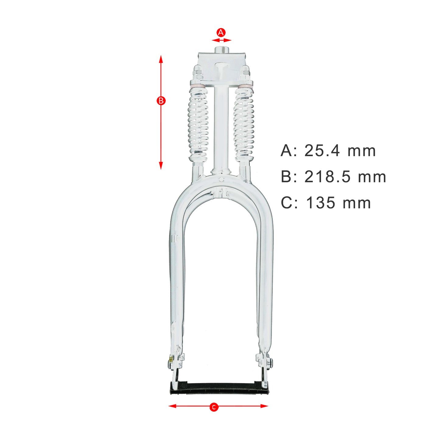 Micargi FK-DS20218135D 20'' Dual Classical Springer Fork with Disc Brake, For 3.0 FAT Tire